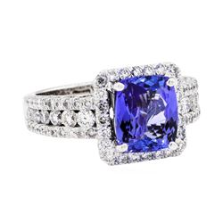 Platinum 3.53ct Tanzanite and Diamond Ring