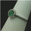 Image 2 : 14KT White Gold 0.78ctw Emerald and Diamond Ring