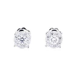 14KT White Gold 0.60ctw Diamond Earrings