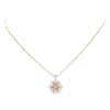 Image 1 : 14KT White and Yellow Gold 0.20ctw Diamond, Pink and Yellow Sapphire Pendant wit