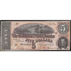 1864 $5 Confederate States of America Note