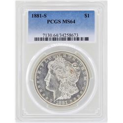 1881-S $1 Morgan Silver Dollar Coin PCGS MS64