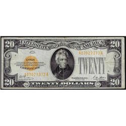 1928 $20 Gold Certificate Note