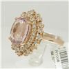 Image 3 : 14KT Rose Gold 7.18ctw Pink Morganite and Diamond Engagement Ring
