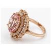 Image 7 : 14KT Rose Gold 7.18ctw Pink Morganite and Diamond Engagement Ring