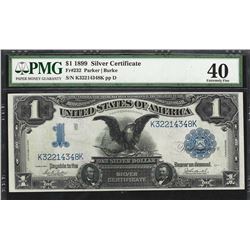 1899 $1 Black Eagle Silver Certificate Note Fr.232 PMG Extremely Fine 40