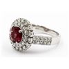 Image 4 : 14KT White Gold 3.03ctw Round Cut Pink Tourmaline and Diamond Engagement Ring
