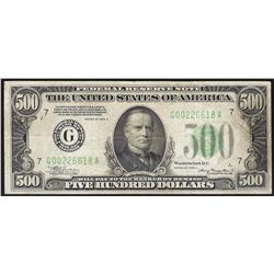 1934A $500 Federal Reserve Note Chicago