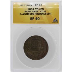 1837 Hard Times Turtle & Donkey Token ANACS XF40