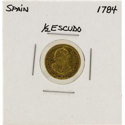 1784 Charles III Spanish 1/2 Escudos Gold Coin