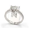 Image 2 : 14KT White Gold 1.06ctw Round Cut Diamond Engagement Ring
