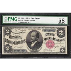 1891 $2 Windom Silver Certificate Note Fr.246 PMG Choice About Uncirculated 58