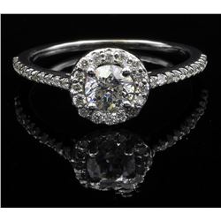 14KT White Gold 0.75ctw Round Cut Diamond Engagement Ring