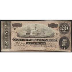1864 $20 Confederate States of America Note