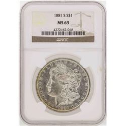 1881-S $1 Morgan Silver Dollar Coin NGC MS63