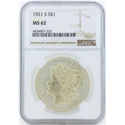 1921-S $1 Morgan Silver Dollar Coin NGC MS62