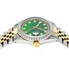 Image 3 : Rolex Mens Two Tone Green String Diamond Datejust Wristwatch