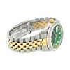 Image 6 : Rolex Mens Two Tone Green String Diamond Datejust Wristwatch