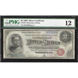 1886 $2 Silver Certificate Note Fr.240 PMG Fine 12