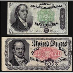 Set of (2) 1874 50 Cent 5th Issue Fractional Notes