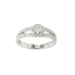 14KT White Gold 0.62ctw Round Cut Diamond Ring