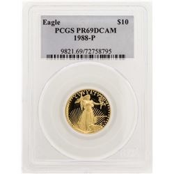 1988-P $10 American Gold Eagle Proof Coin PCGS PR69DCAM