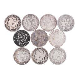 Lot of (10) Pre 1921 $1 Morgan Silver Dollar Coins