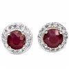 Image 1 : Natural Vivid Red Ruby Ear Studs