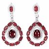 Image 1 : Natural Red Ruby 70 Carats Earrings