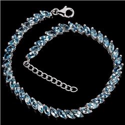 Natural Marquise London Blue Topaz Bracelet