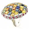 Image 1 : Natural Fancy Sapphire & Ruby Ring