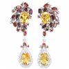 Image 1 : NATURAL CITRINE GARNET RHODOLITE Earrings