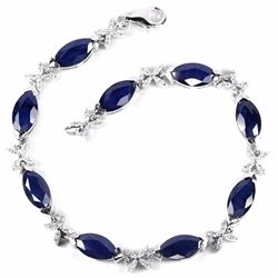 Natural Marquise Blue Sapphire Bracelet