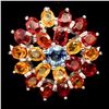 Image 1 : Natural Fancy Color Sapphire Flower Ring