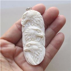 Hand Carved Eagle Family Pendant