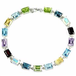 Natural AMETHYST GARNET PERIDOT  TOPAZ Bracelet