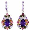 Image 1 : NATURAL AMETHYST TOURMALINE TANZANITE EARRINGS