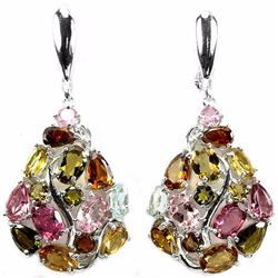 NATURAL AAA MULTI COLOR TOURMALINE EARRINGS