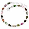 Image 1 : Natural Fancy Tourmaline & Chrome Dioposide Bracelet