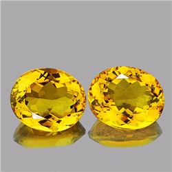 Natural AAA Golden Yellow Citrine Pair 26.17 Ct - FL