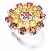 Image 2 : NATURAL ORANGISH YELLOW CITRINE & GARNET RING