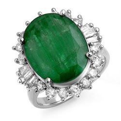 10.07 CTW Emerald & Diamond Ring 18K White Gold - REF-136W2H - 13217