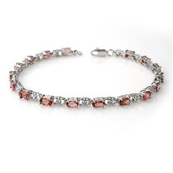 4.70 CTW Pink Tourmaline & Diamond 14K White Gold - REF-70X4R - 14360