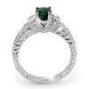 Image 2 : 1.60 CTW Emerald & Diamond Ring 18K White Gold - REF-81K3W - 14202