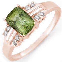1.41 CTW Green Tourmaline & Diamond Ring 18K Rose Gold - REF-42M7F - 10519