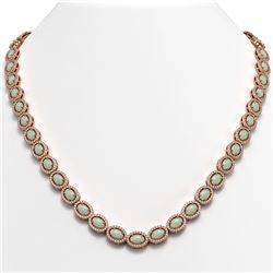 21.21 CTW Opal & Diamond Necklace Rose Gold 10K Rose Gold - REF-555A3V - 40416