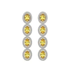 5.4 CTW Fancy Citrine & Diamond Earrings White Gold 10K White Gold - REF-102M2F - 40544