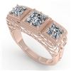 Image 2 : 2 CTW Past Present Future VS/SI Princess Diamond Ring 18K Rose Gold - REF-481R6K - 36068