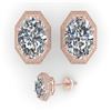 Image 2 : 1.0 CTW VS/SI Oval Cut Diamond Stud Solitaire Earrings 18K Rose Gold - REF-169N3A - 35957