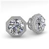 Image 1 : 1.0 CTW VS/SI Diamond Stud Solitaire Earrings 18K White Gold - REF-147M3F - 35949
